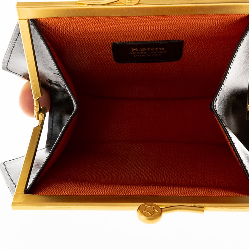 Porta-Moedas-H.-Stern-Vintage-Couro-Preto