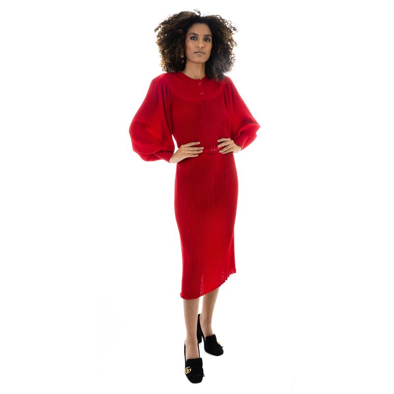 Vestido-Valentino-Vintage-Tricot-Vermelho