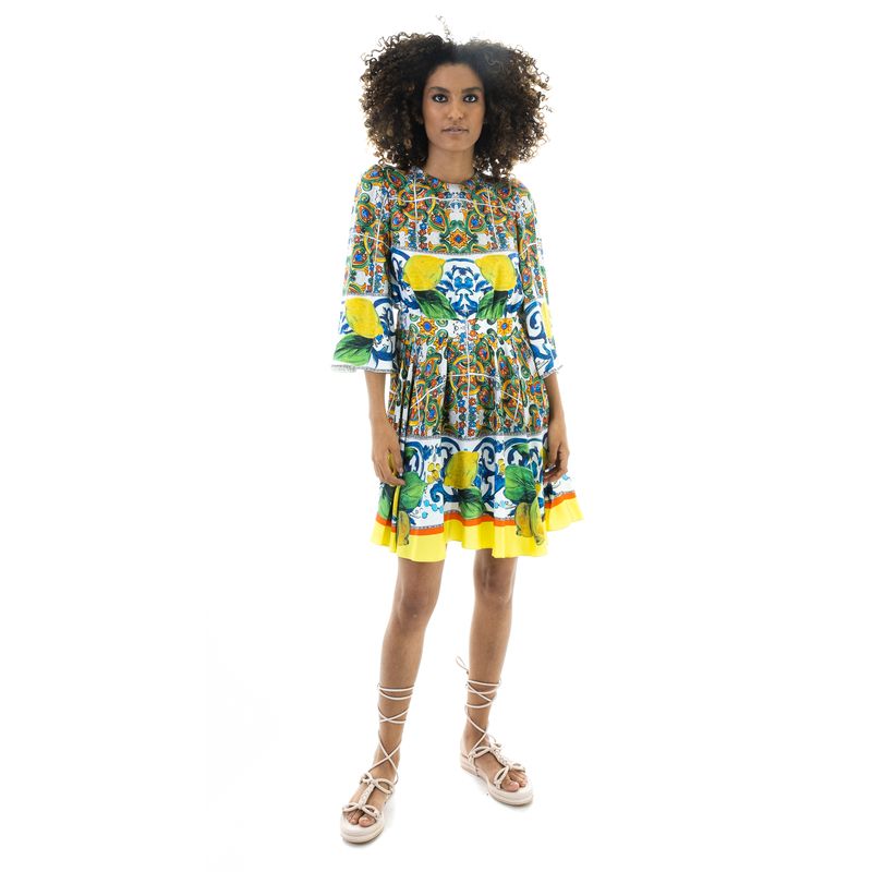 Vestido-Dolce---Gabbana-de-Seda-Estampado