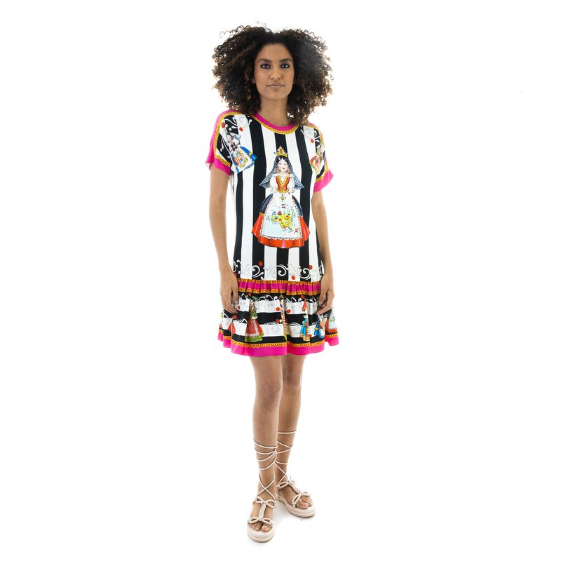 Vestido-Dolce---Gabbana-Seda-Estampado-Listras-e-Bonecas