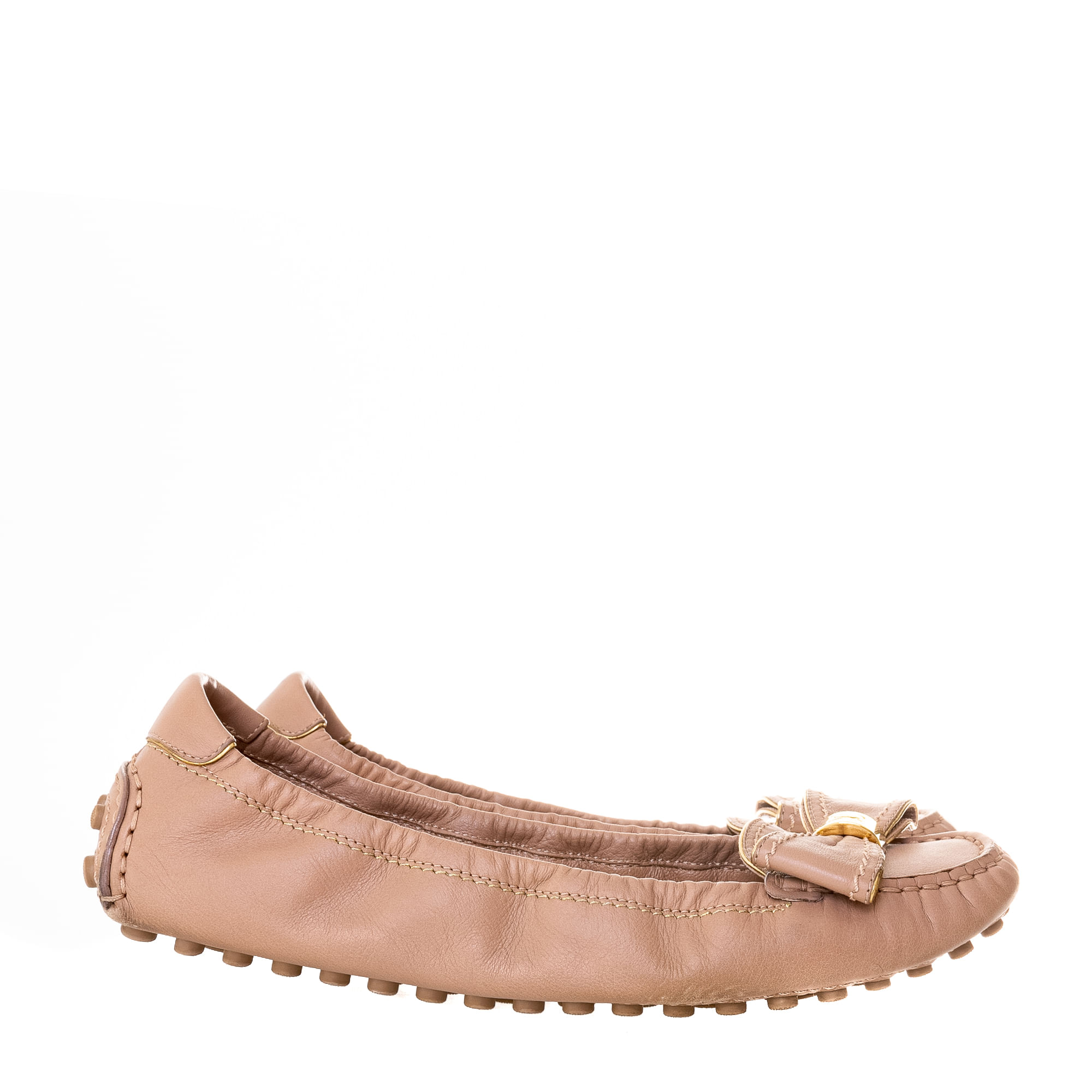 Mocassim Dourado de Couro Louis Vuitton