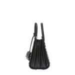 Bolsa-Saint-Laurent-Sac-de-Jour-Pequena-Couro-Preto-com-Tachas