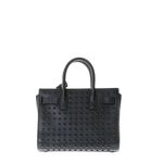 Bolsa-Saint-Laurent-Sac-de-Jour-Pequena-Couro-Preto-com-Tachas