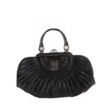 Bolsa-Christian-Dior-Plisse-Basket-Tote-Couro-Preto