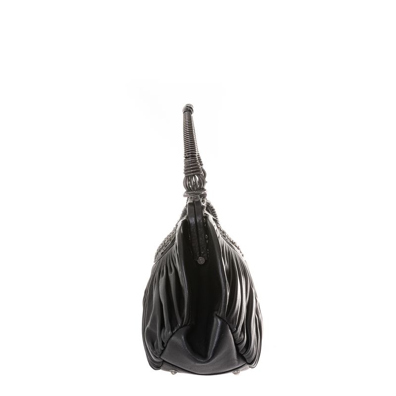 Bolsa-Christian-Dior-Plisse-Basket-Tote-Couro-Preto