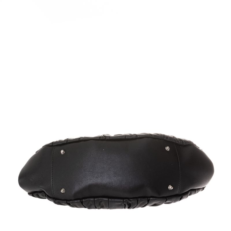 Bolsa-Christian-Dior-Plisse-Basket-Tote-Couro-Preto