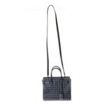 Bolsa-Saint-Laurent-Sac-de-Jour-Pequena-Couro-Preto-com-Tachas