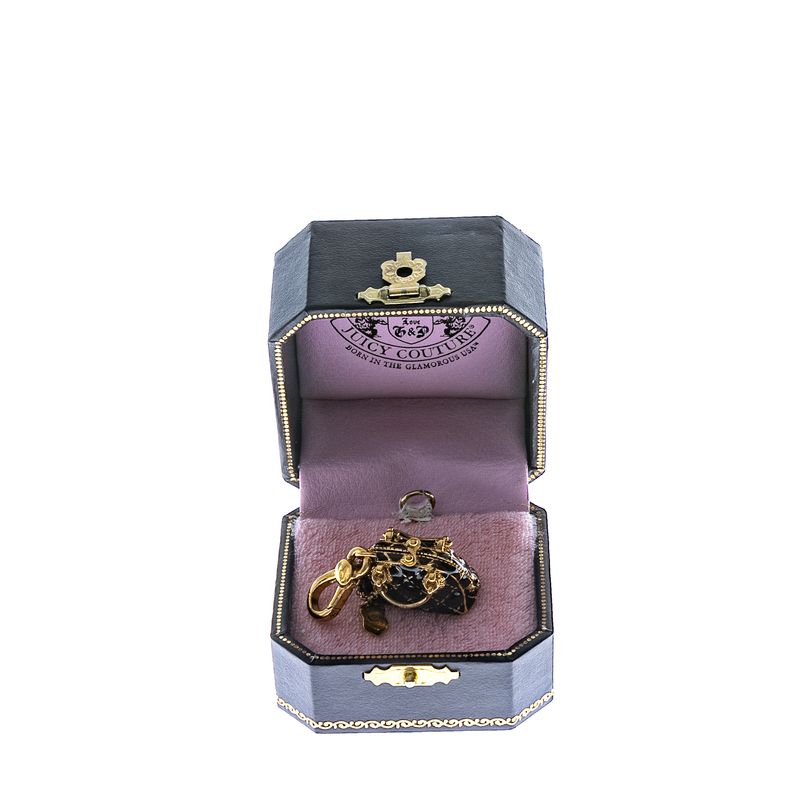 Berloque-Juicy-Couture-Bolsa-Preta-e-Dourado