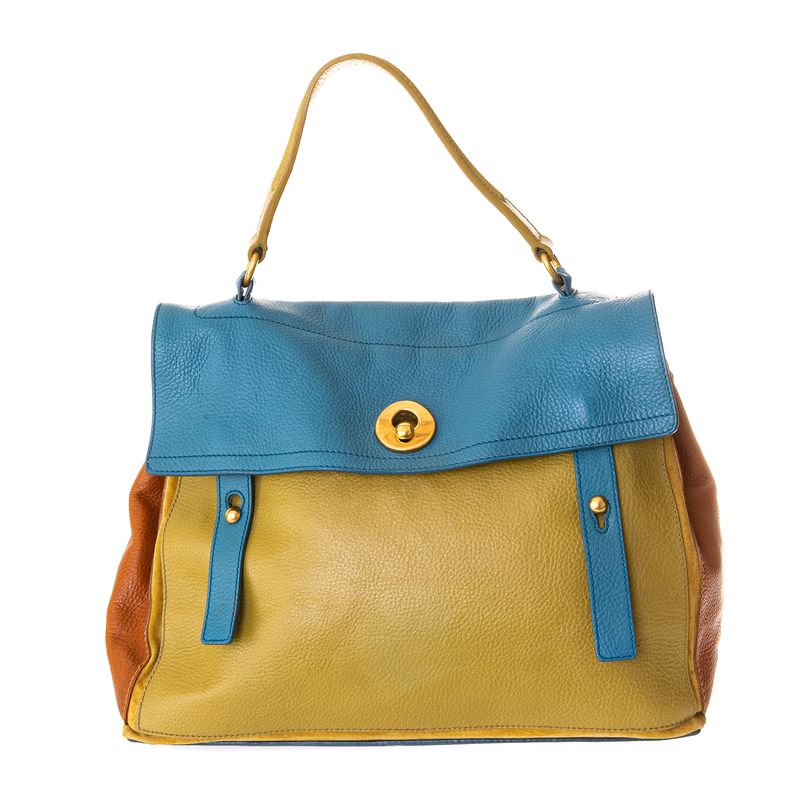 Bolsa-Yves-Saint-Laurent-couro-e-Camurca-Tricolor