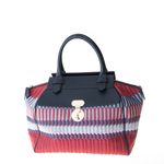 Bolsa-Giorgio-Armani-Tecido-Vermelho-Couro-Azul-Marinho