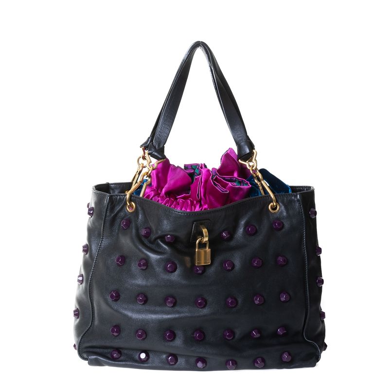 Bolsa-Marc-Jacobs-de-Couro-Preto-com-Aplicacoes-Roxas