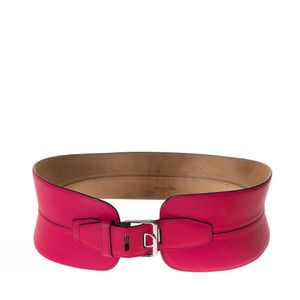 Cinto Largo Christian Dior Bar Couro Rosa