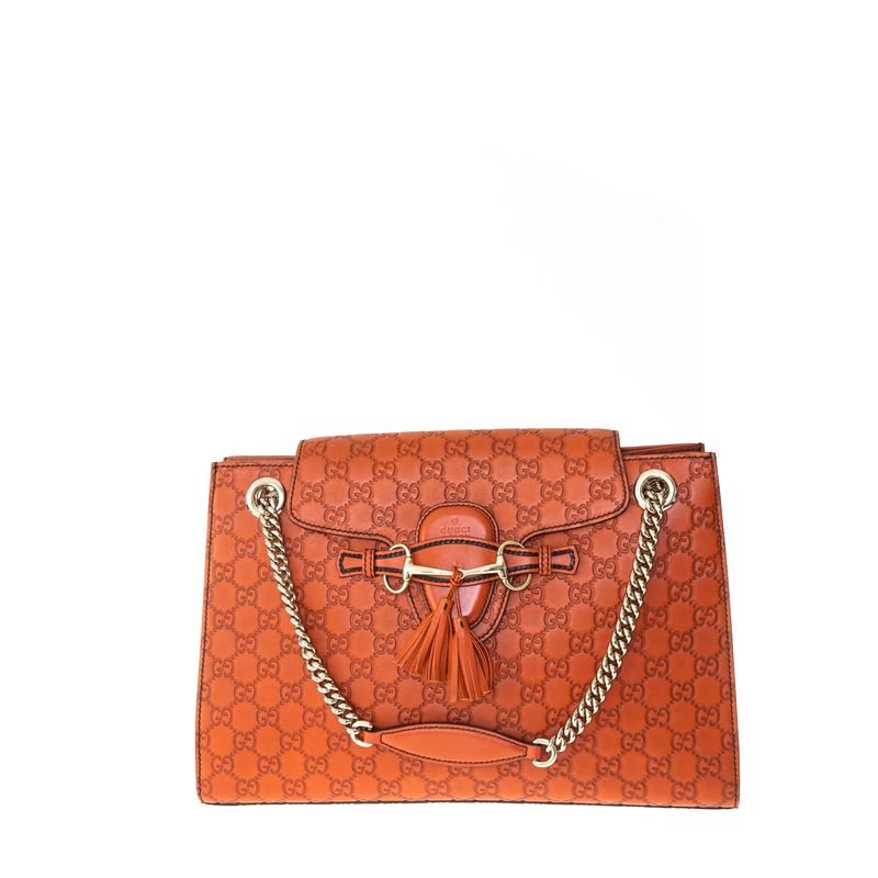 Bolsa-Gucci-Signature-Emily-Couro-Laranja