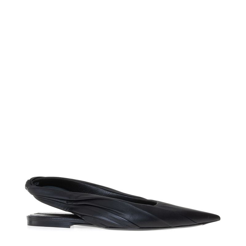 Sapatilha-Balenciaga-Slingback-Couro-Preto-Bico-Fino