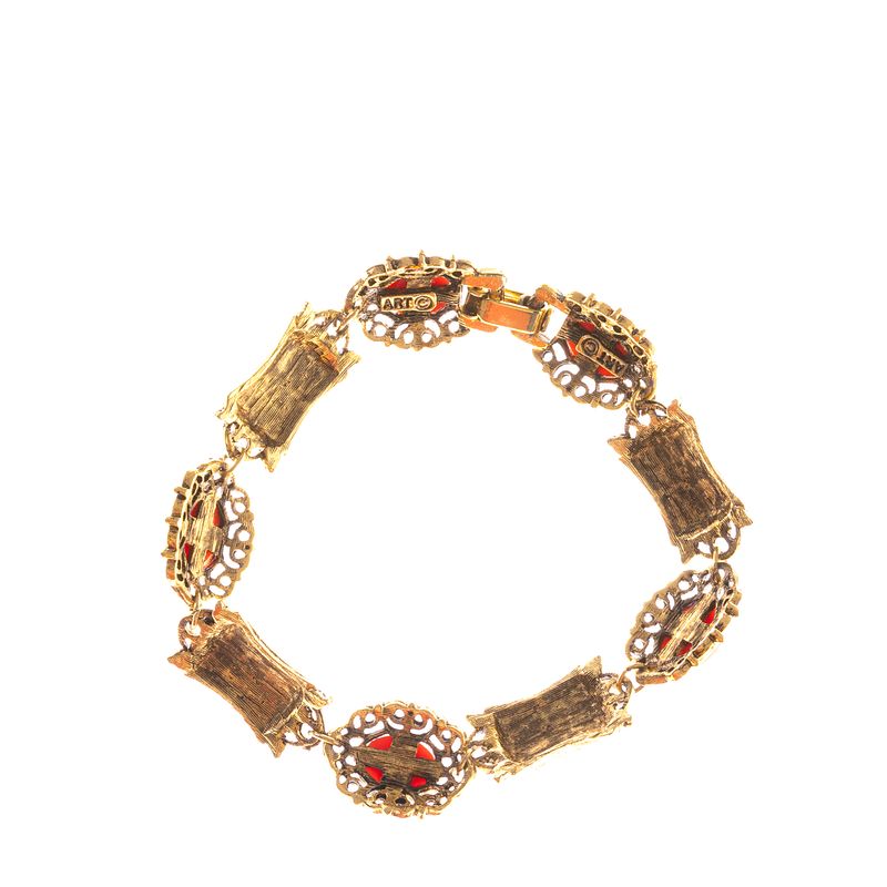 Pulseira-Vintage-Dourado-Antigo-Acetato-Coral