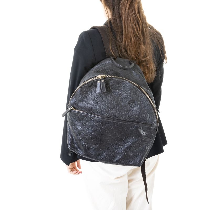 Mochila-Gucci-Couro-Marrom-GG-Supreme
