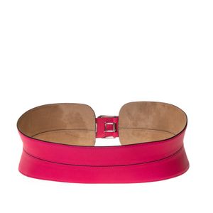 Cinto Largo Christian Dior Bar Couro Rosa