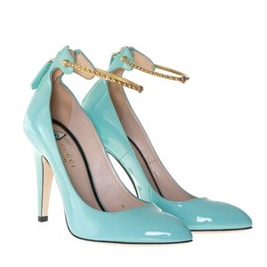 Scarpin Gucci Verniz Azul Claro Olho