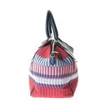 Bolsa-Giorgio-Armani-Tecido-Vermelho-Couro-Azul-Marinho