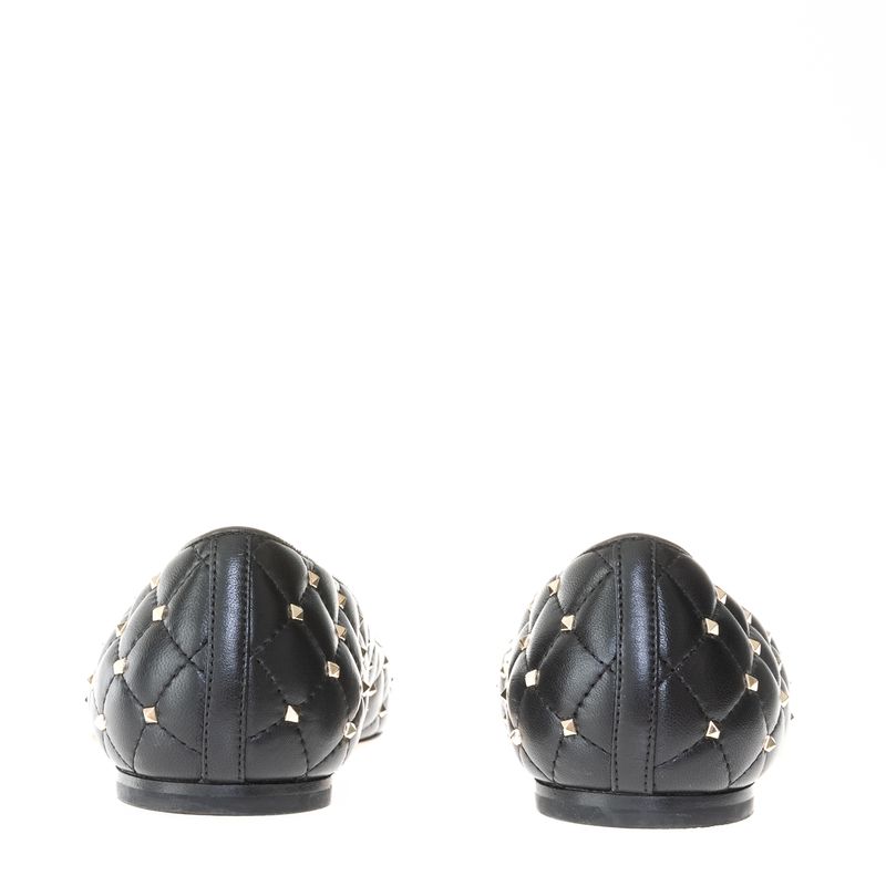 Sapatilha-Valentino-Rockstud-Bico-Fino-Couro-Preto-Coracao
