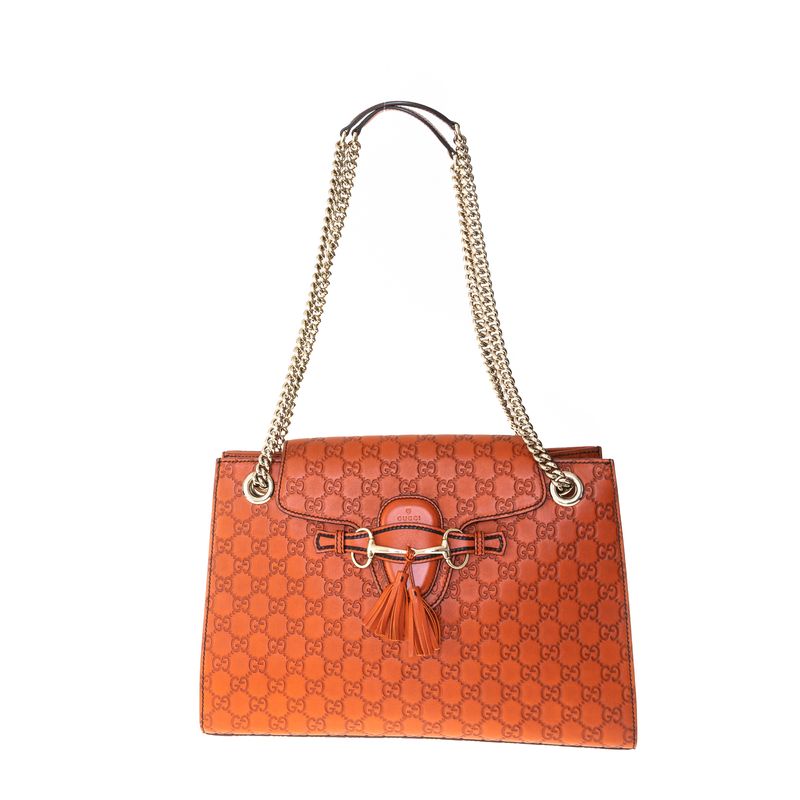 Bolsa-Gucci-Signature-Emily-Couro-Laranja