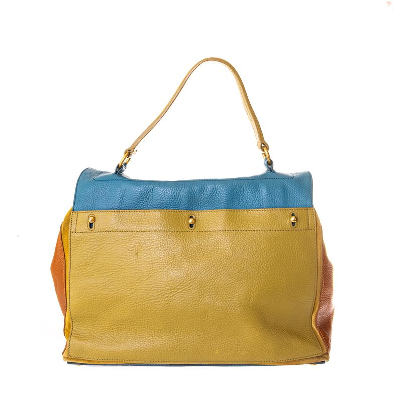Bolsa-Yves-Saint-Laurent-couro-e-Camurca-Tricolor