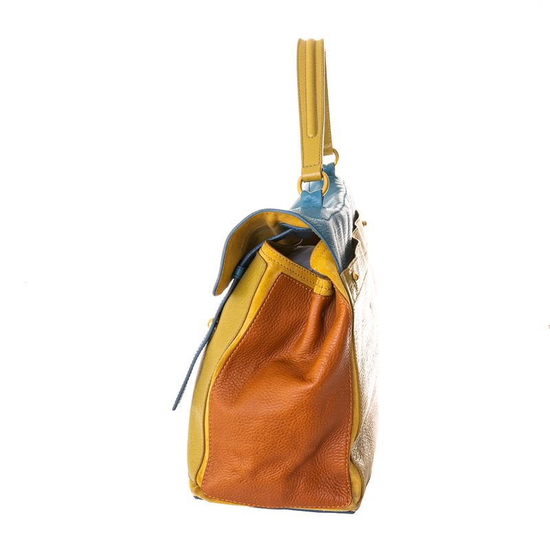 Bolsa-Yves-Saint-Laurent-couro-e-Camurca-Tricolor