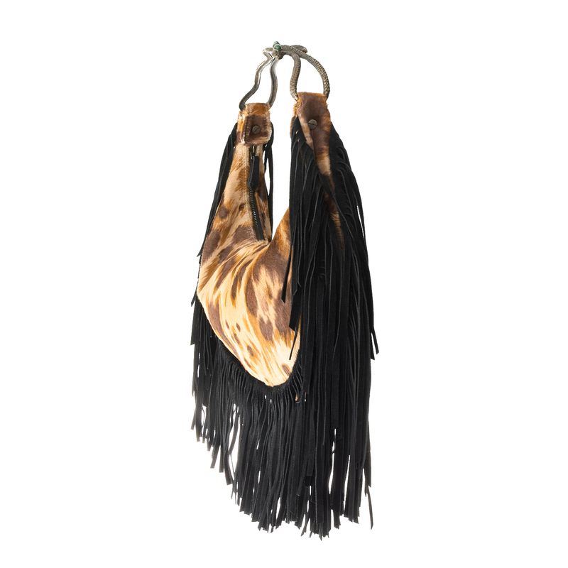 Bolsa-Valentino-Vintage-Franjas-e-Couro-com-Pelos