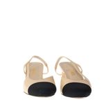 Slingback-Chanel-Bicolor-Couro-Bege-Tecido-Preto