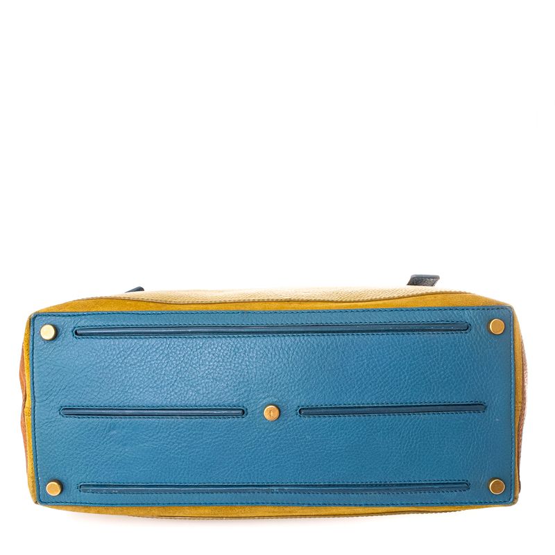 Bolsa-Yves-Saint-Laurent-couro-e-Camurca-Tricolor