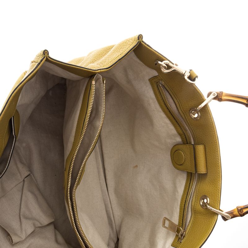 Bolsa-Gucci-Bamboo-Shopper-Tote-Couro-Verde