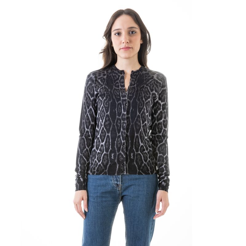 Cardigan-Yves-Saint-Laurent-Animal-Print