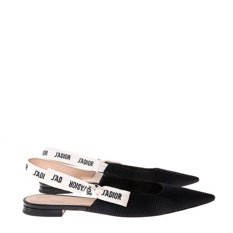 Slingback-Christian-Dior-J-adiore-Tecido-Preto-Sem-Salto