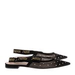 Slingback-Christian-Dior-J-adiore-Tule-Preto-com-Dourado-Sem-Salto