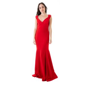 Vestido Longo Marcelo Quadros Vermelho