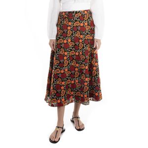 Saia Mixed Midi Bordada