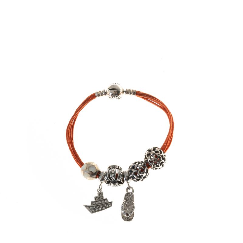Pulseira-Pandora-Tiras-Laranjas-com-Berloques