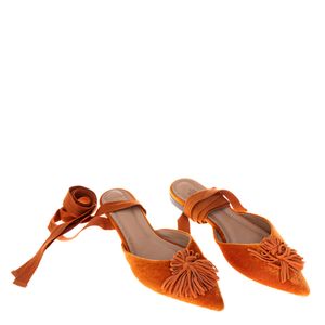 Sapatilha Mule NK Veludo Laranja
