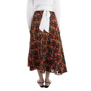 Saia Mixed Midi Bordada