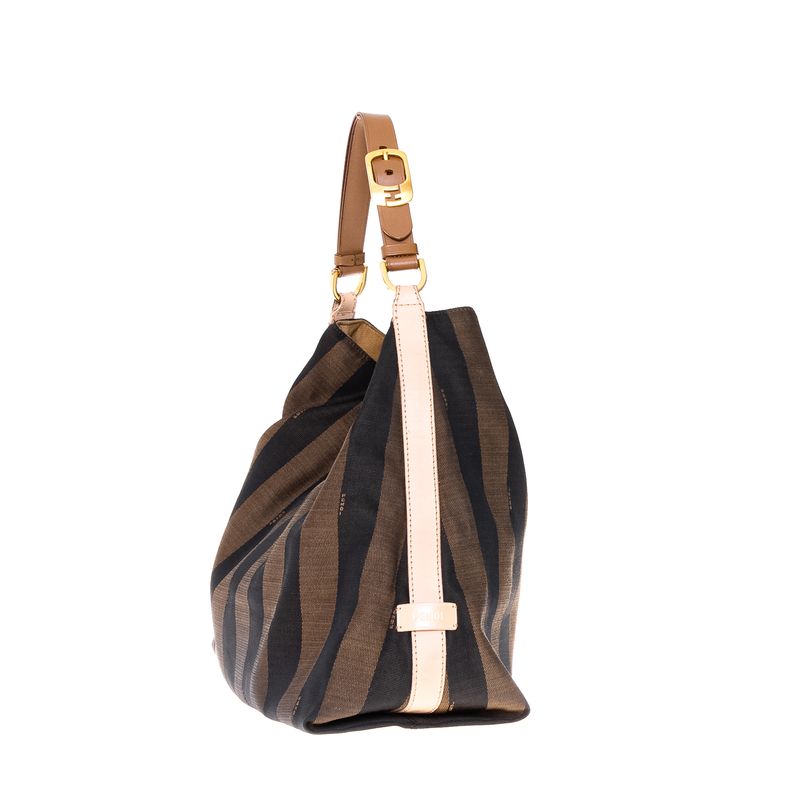 Bolsa-Fendi-Pequin-Hobo-Listras-Acabamento-em-Couro