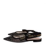 Slingback-Christian-Dior-J-adiore-Tule-Preto-com-Dourado-Sem-Salto