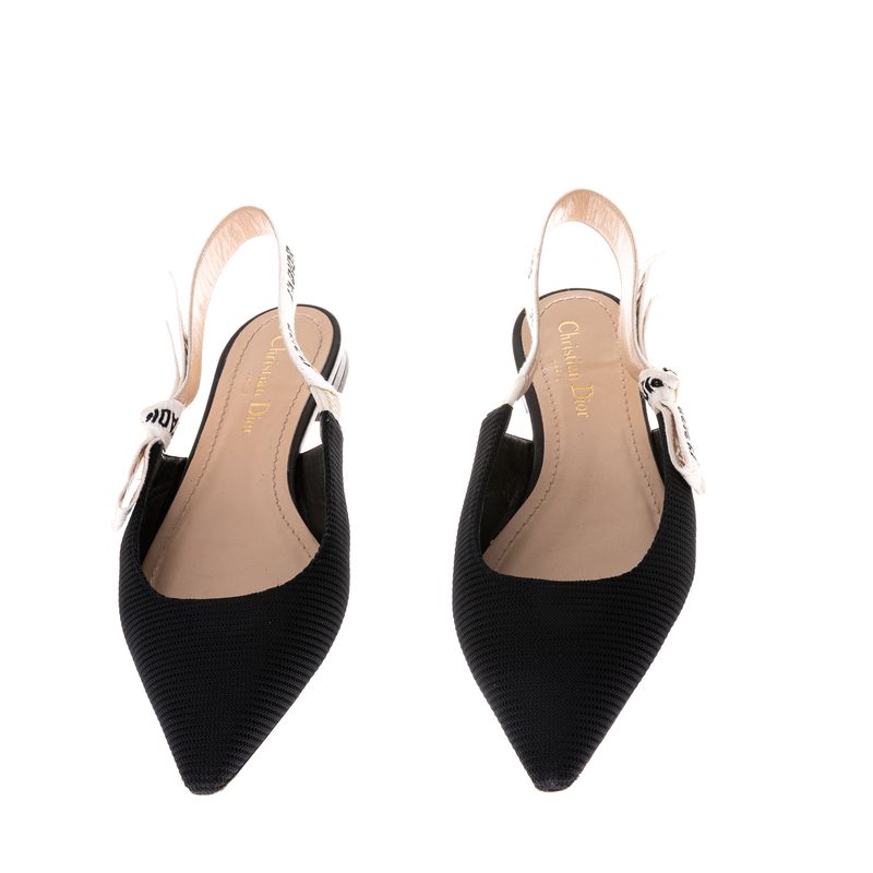 Slingback-Christian-Dior-J-adiore-Tecido-Preto-Sem-Salto