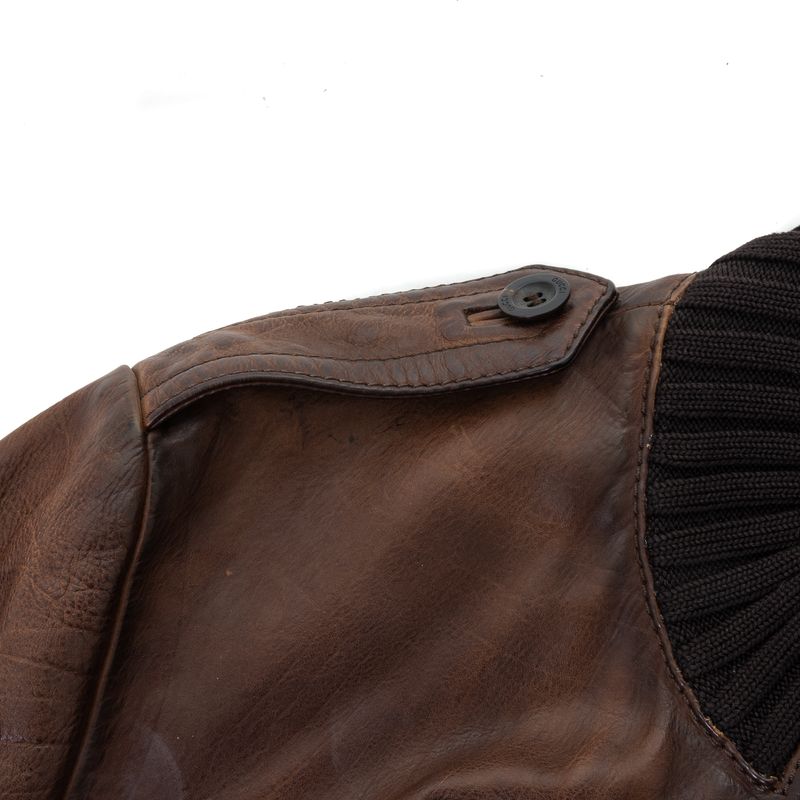 Jaqueta-de-Couro-Gucci-Marrom