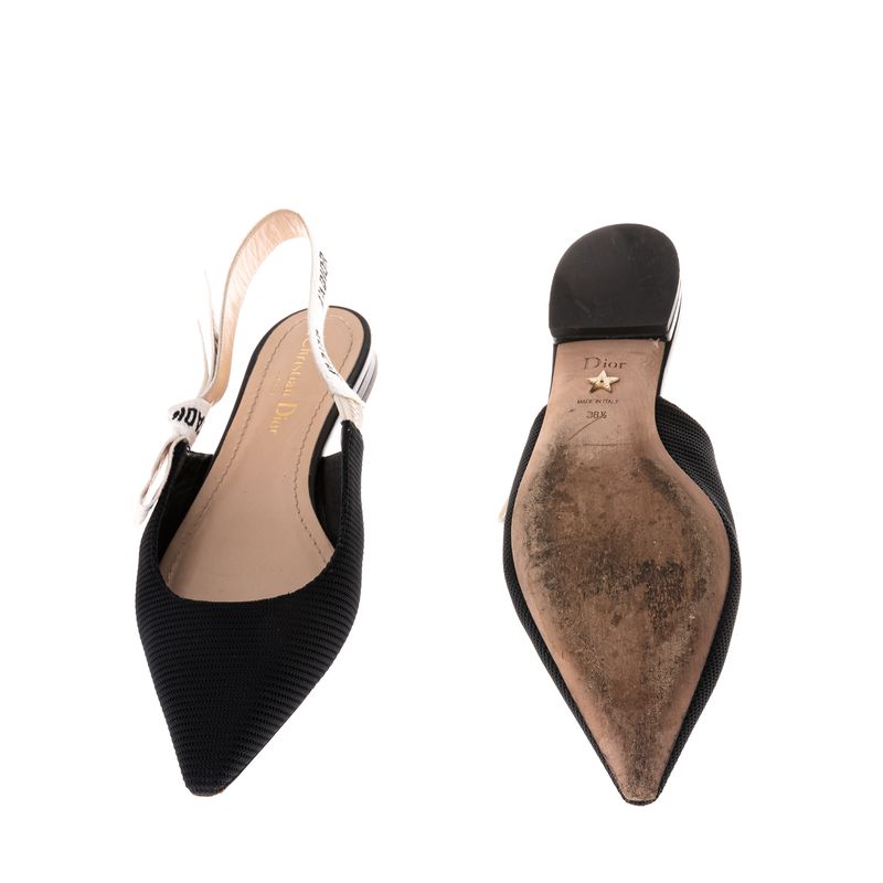 Slingback-Christian-Dior-J-adiore-Tecido-Preto-Sem-Salto