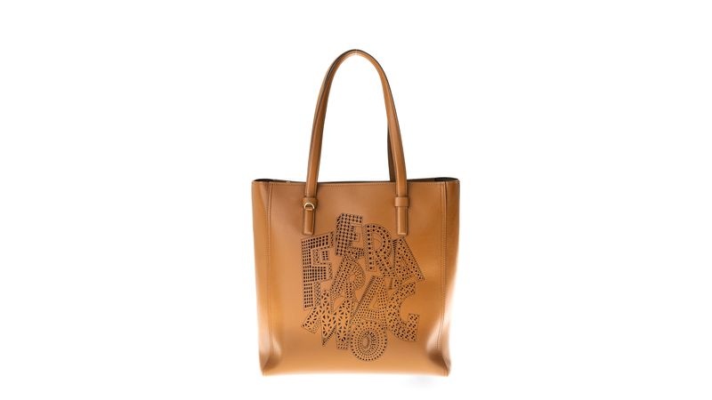 Bolsa Salvatore Ferragamo Couro Caramelo Brecho de luxo Prettynew