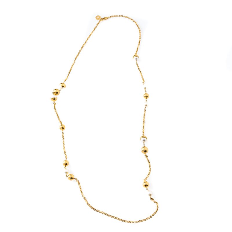 Colar-Longo-Tory-Burch-Esferas-Peroladas-e-Douradas