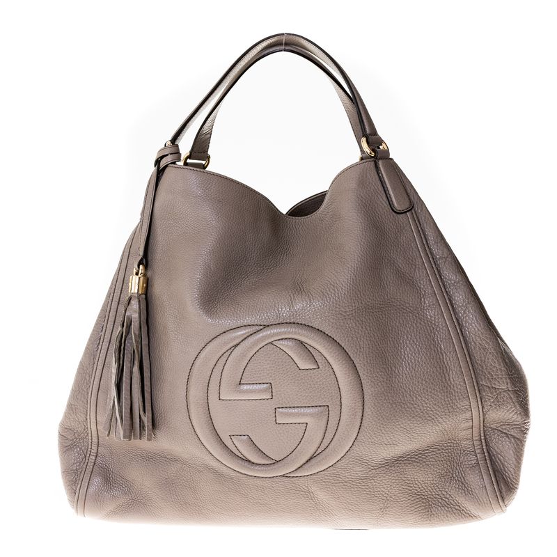 Bolsa-Gucci-Soho-de-Ombro-Cinza