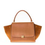 Bolsa-Celine-Trapeze-Caramelo-Couro-e-Camurca