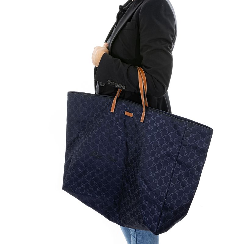 Bolsa-Gucci-Joy-Shopper-de-Nylon-Azul-Marinho