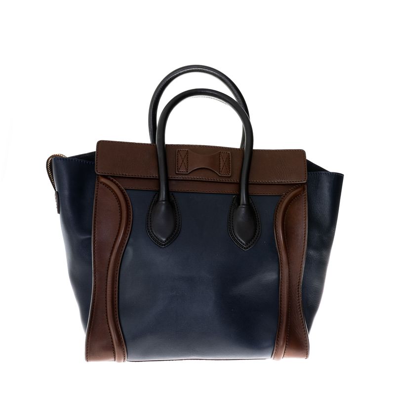 Bolsa-Celine-Luggage-Bicolor-Azul-e-Marrom